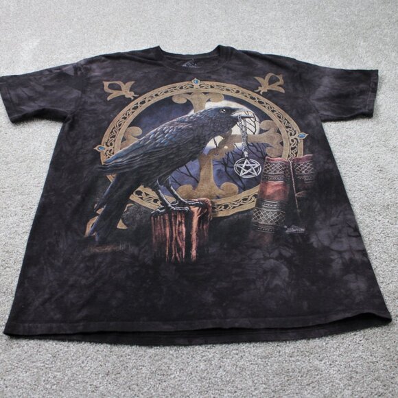 The Mountain Raven Shirt Mens Large Brown 100% Cotton Short Sleeve Pullover - Picture 2 of 12